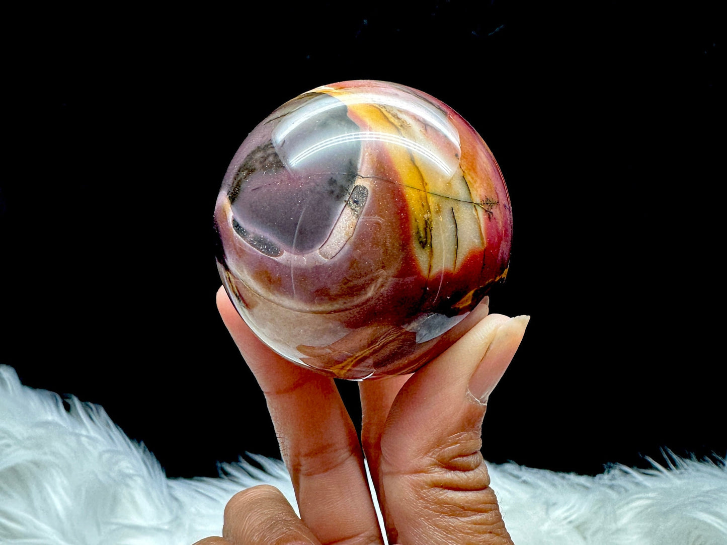 Mookaite Jasper Crystal Sphere with dendrites