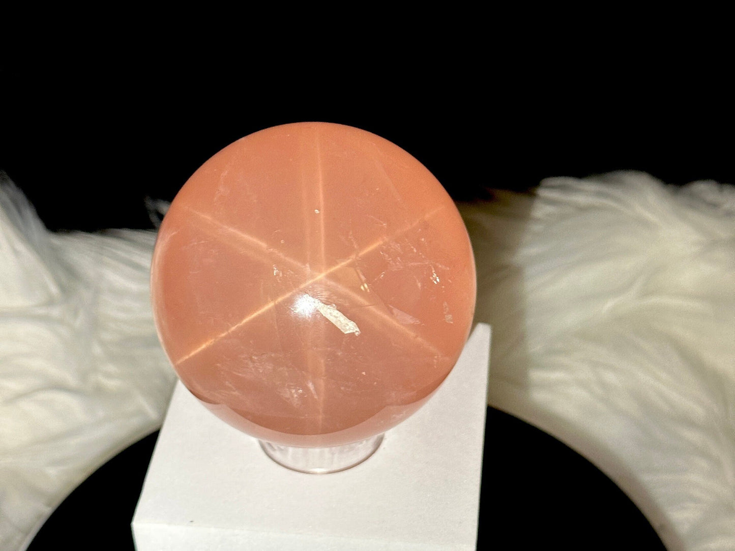 Natural Strong Star light Rose Quartz Crystal Sphere