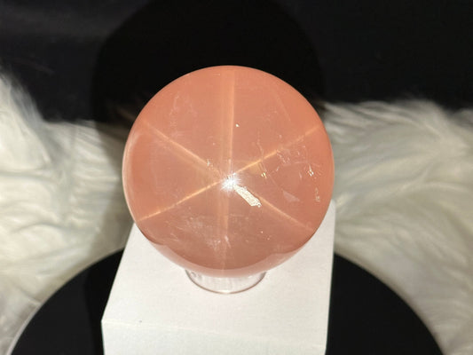 Natural Strong Star light Rose Quartz Crystal Sphere