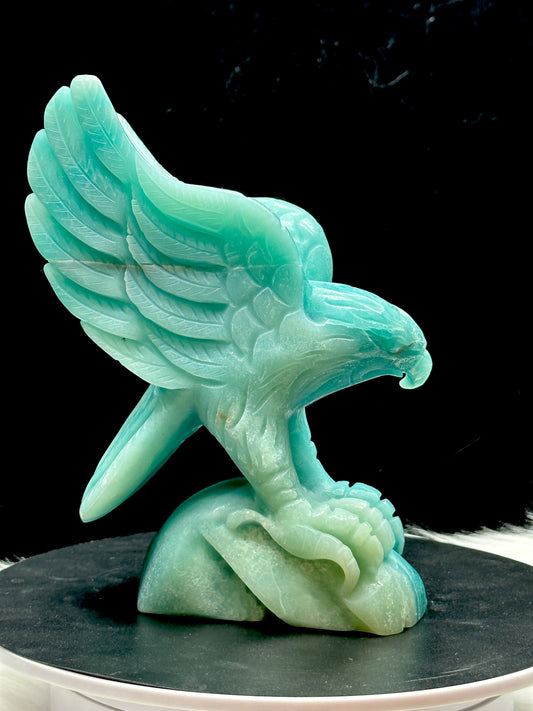 High Quality Amazonite Crystal Eagle Carving, Crystal Bird Carving