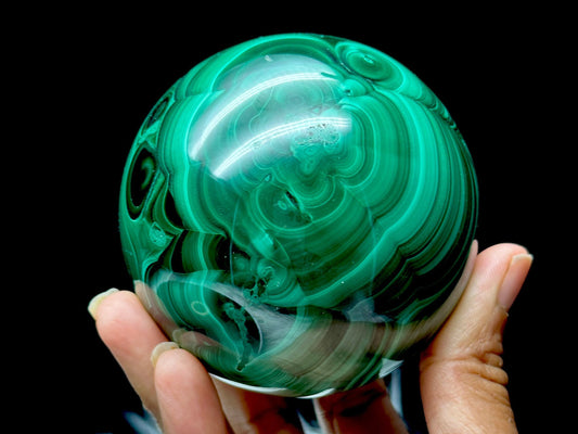 Large Beautiful Malachite Crystal Sphere, Malachite Sphere, Crystal Ball