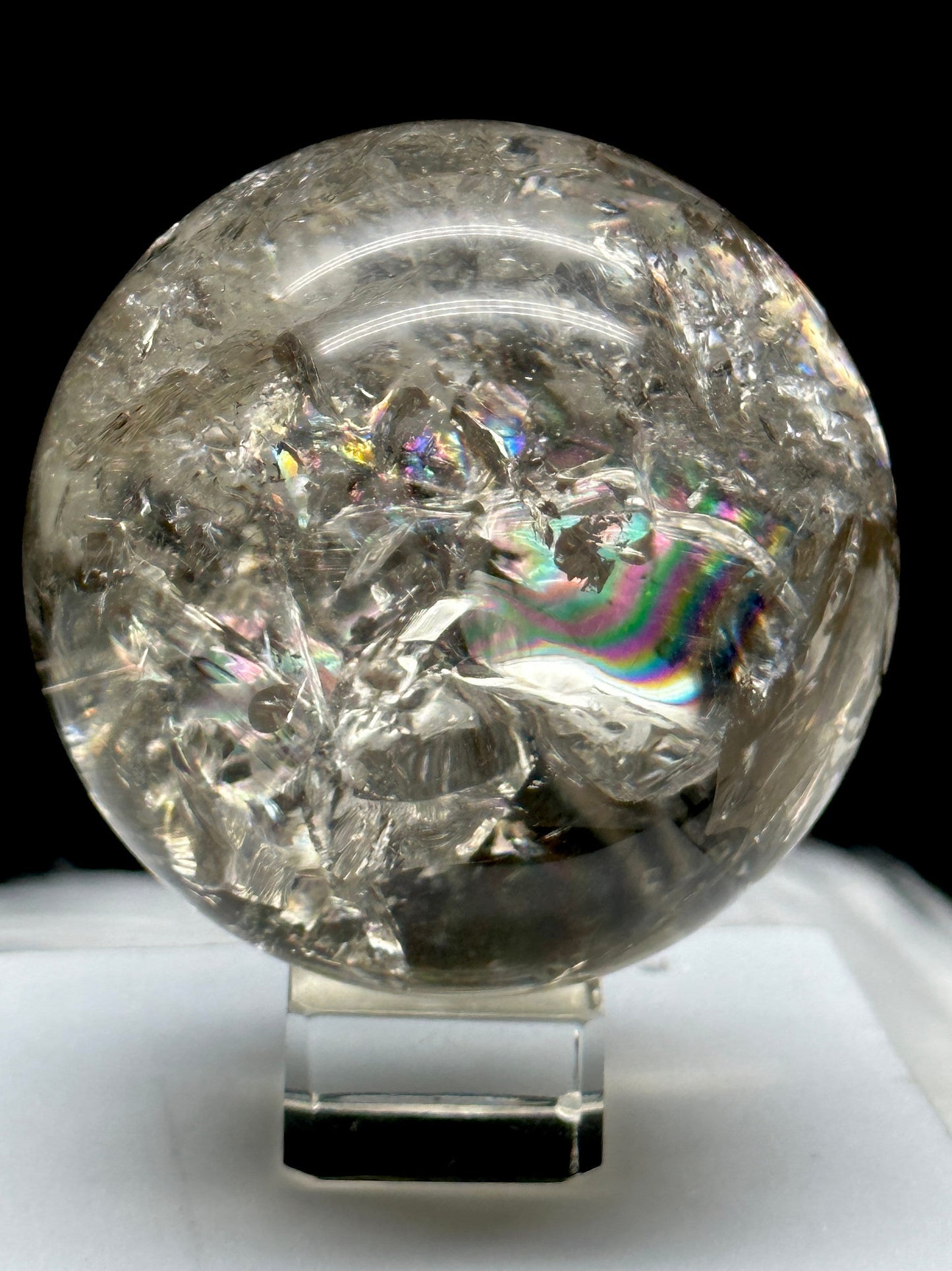 Rainbow filled Citrine Crystal Sphere, Citrine Ball