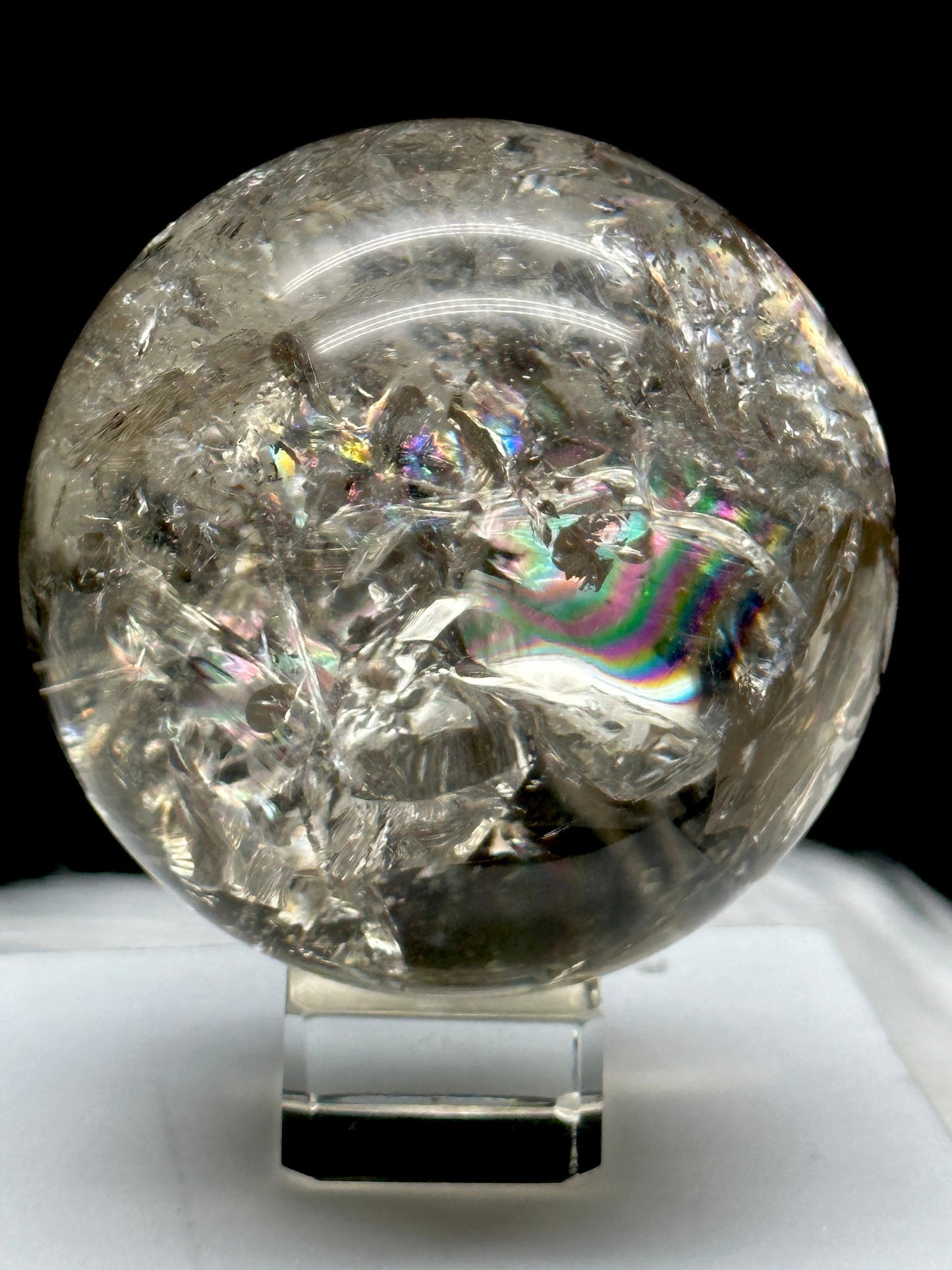 Rainbow filled Citrine Crystal Sphere, Citrine Ball