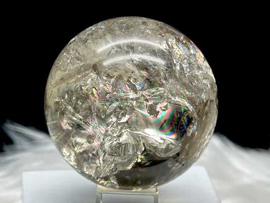 Rainbow filled Citrine Crystal Sphere, Citrine Ball