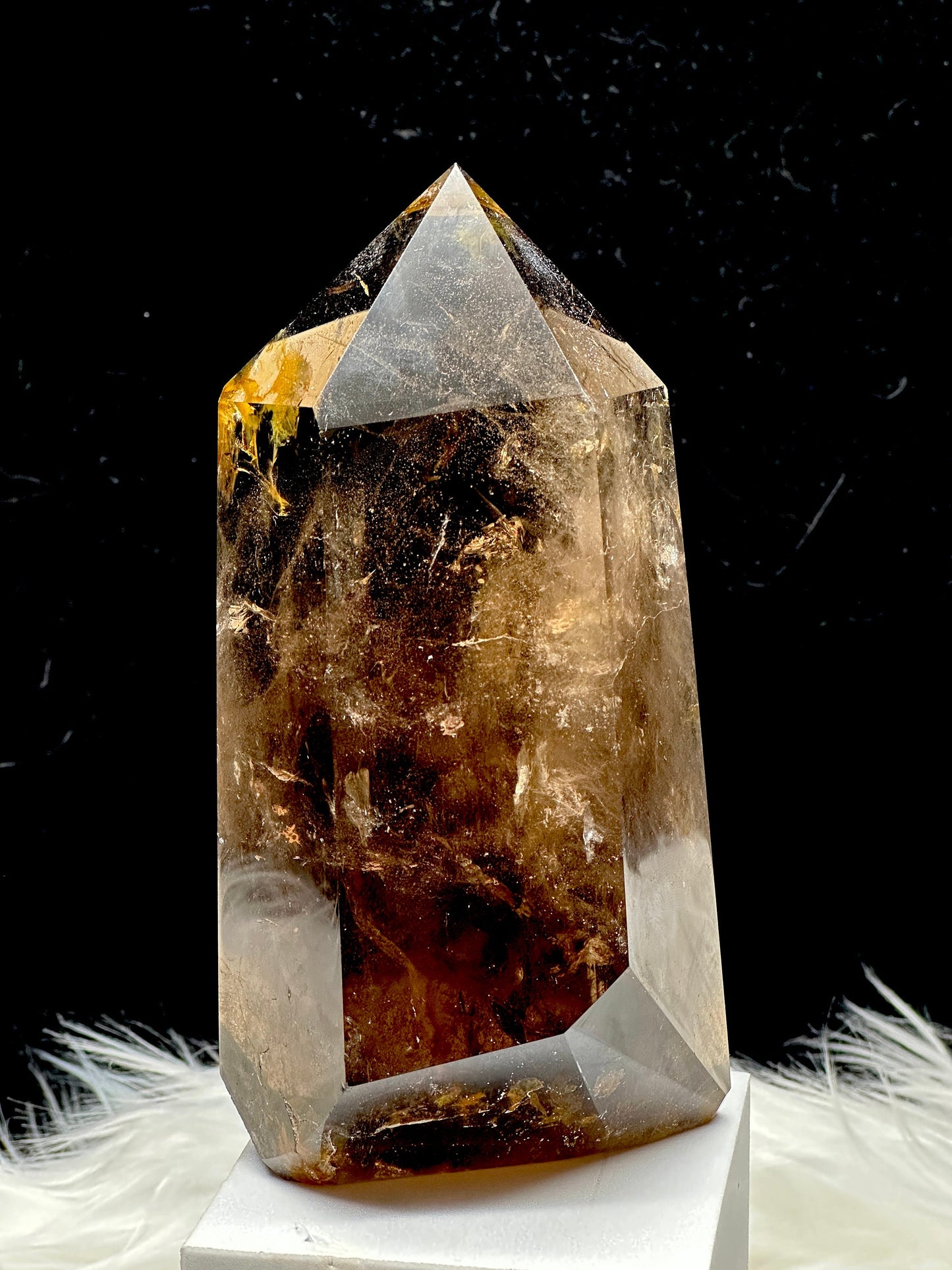 Large Smoky Quartz Crystal Tower