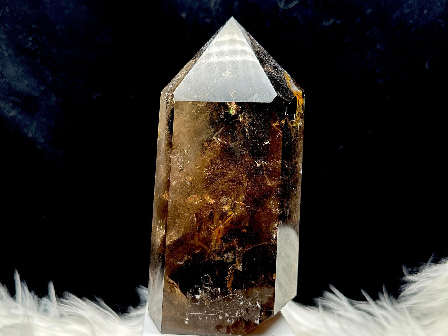 Large Smoky Quartz Crystal Tower