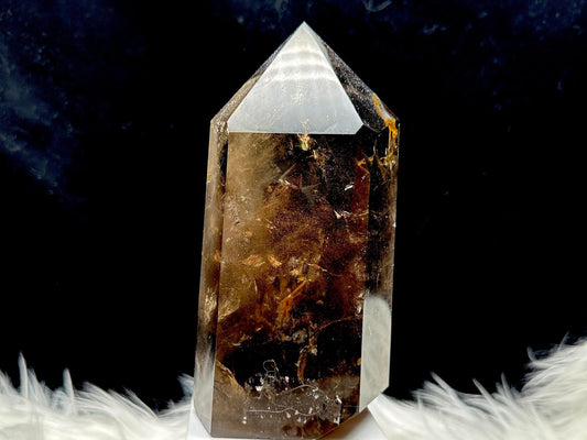 Large Smoky Quartz Crystal Tower