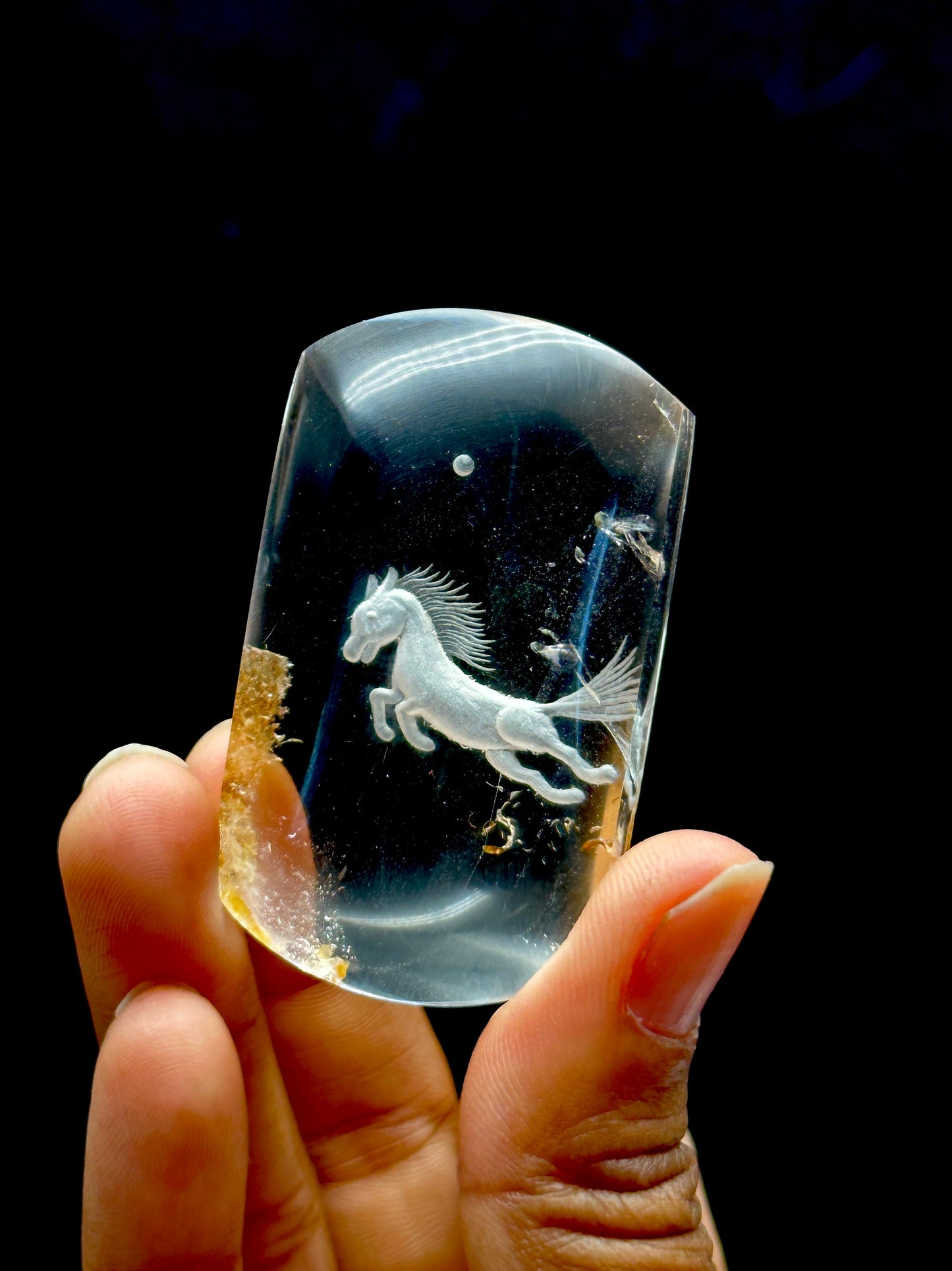 Clear Quartz Carving of unicorn