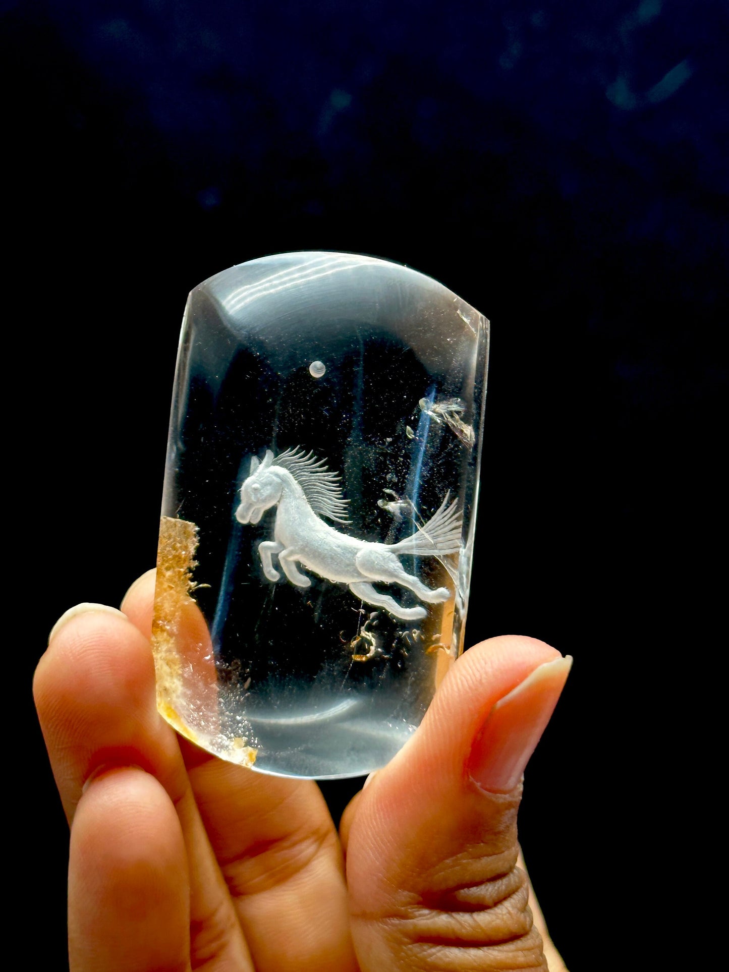 Clear Quartz Carving of unicorn