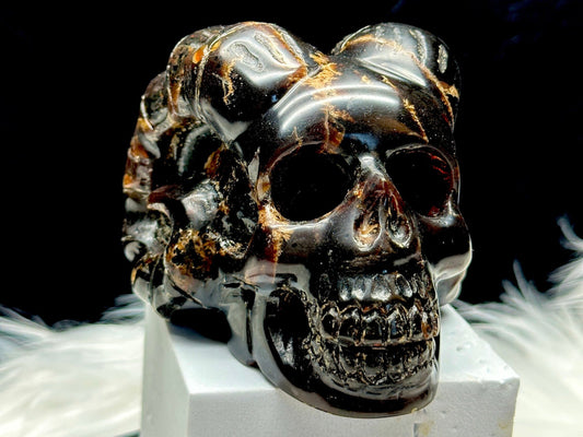 Magical Blue Dominican Amber Skull