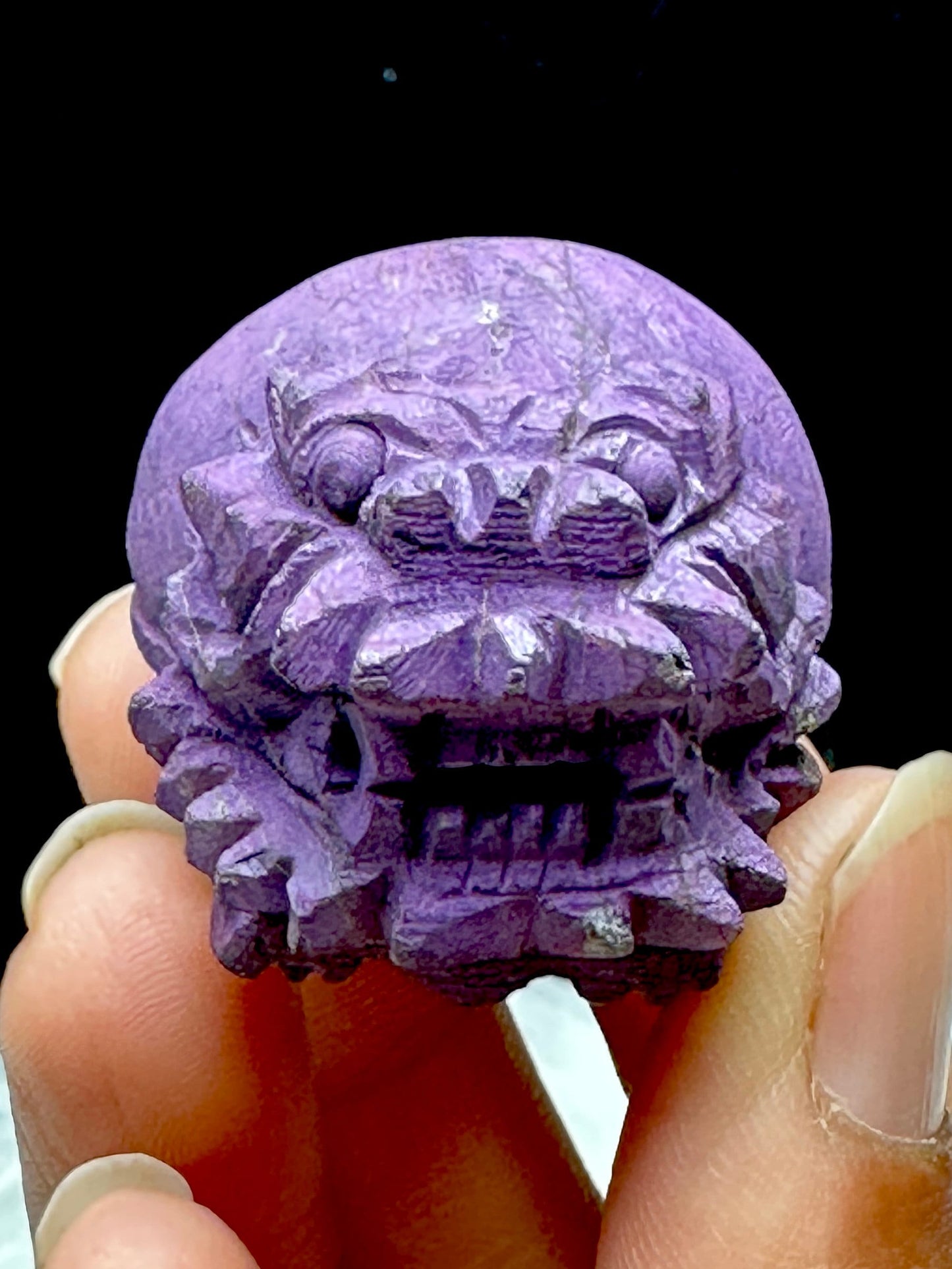 Natural Purpurite Pixiu Carving Natural Crystal Purple Pixiu Carving For Home Decoration