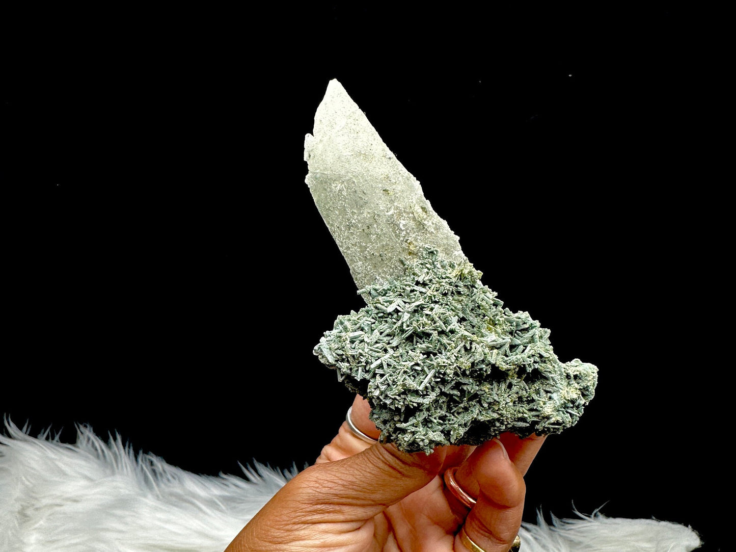 RARE Chlorite (Green) Himalayan Quartz raw cluster