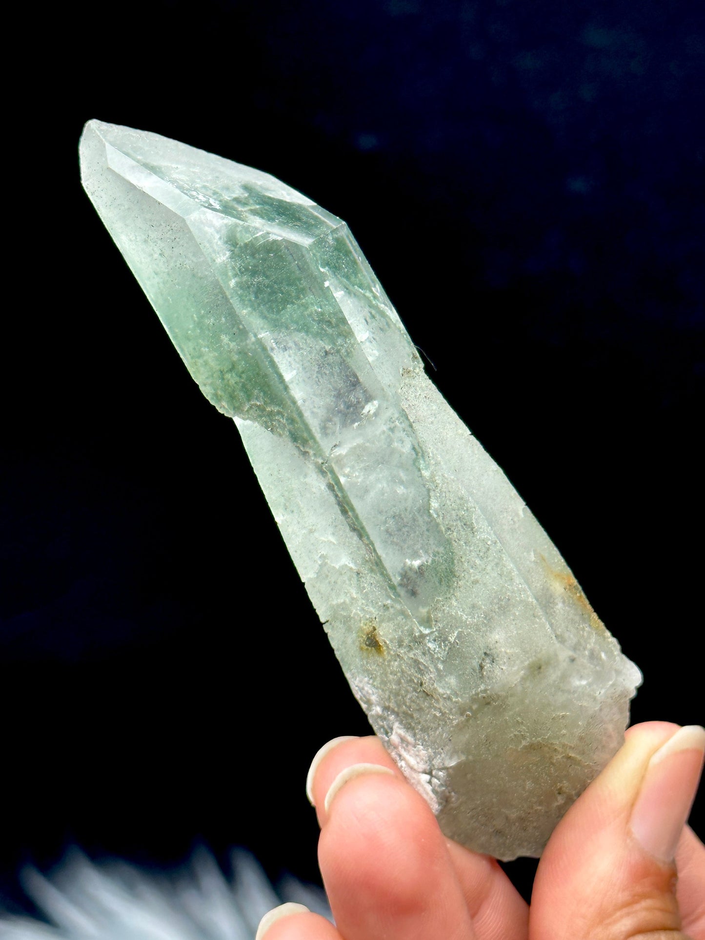 RARE Natural Himalayan Chlorite Quartz Raw Crystal point