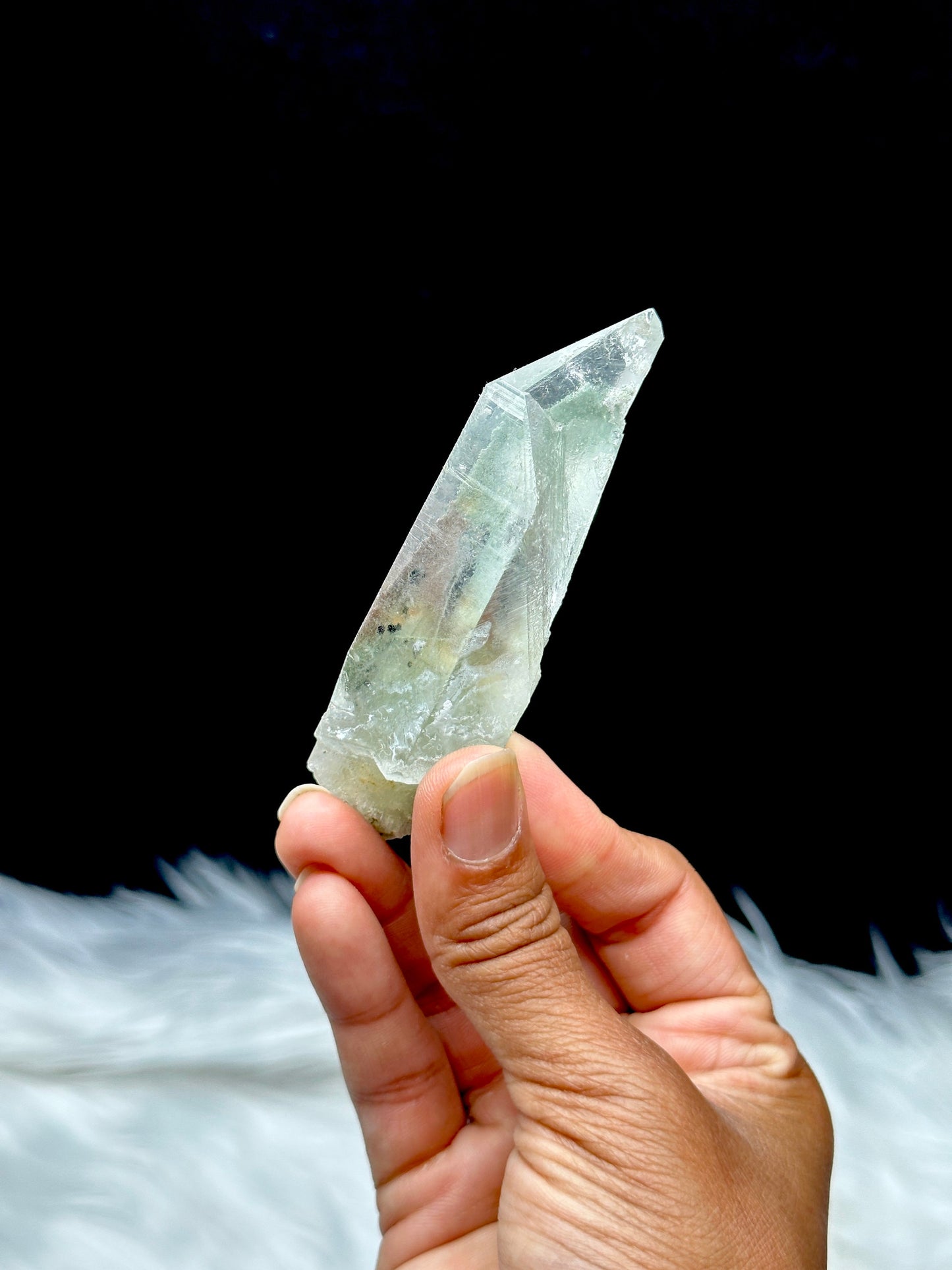 Beautiful Himalayan Chlorite Quartz Crystal Specimen with Chlorite flower inclusion