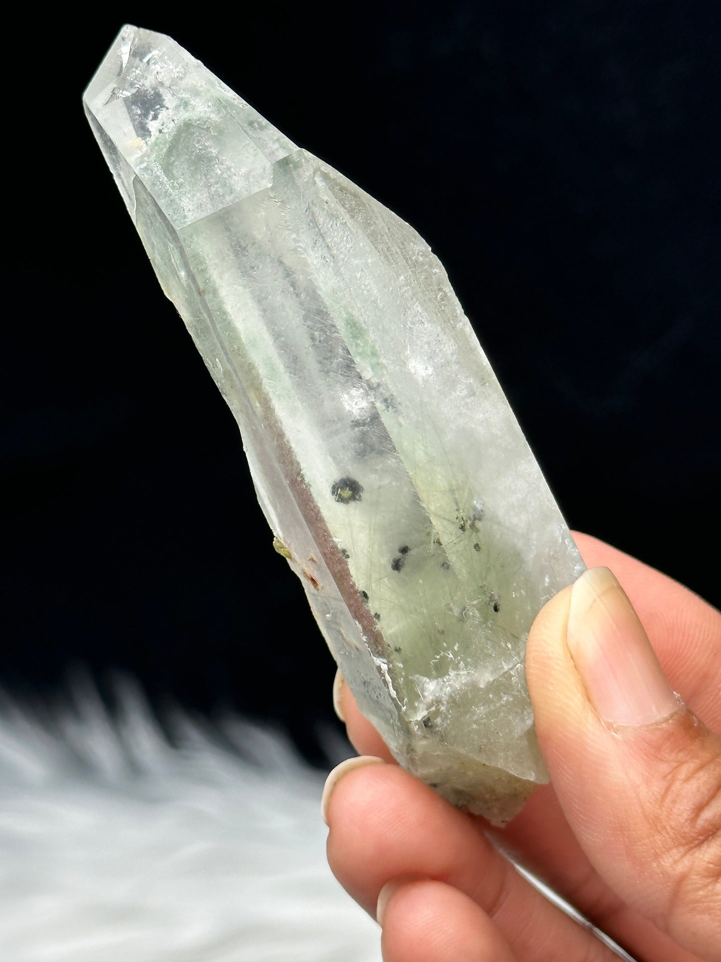 Beautiful Himalayan Chlorite Quartz Crystal Specimen with Chlorite flower inclusion