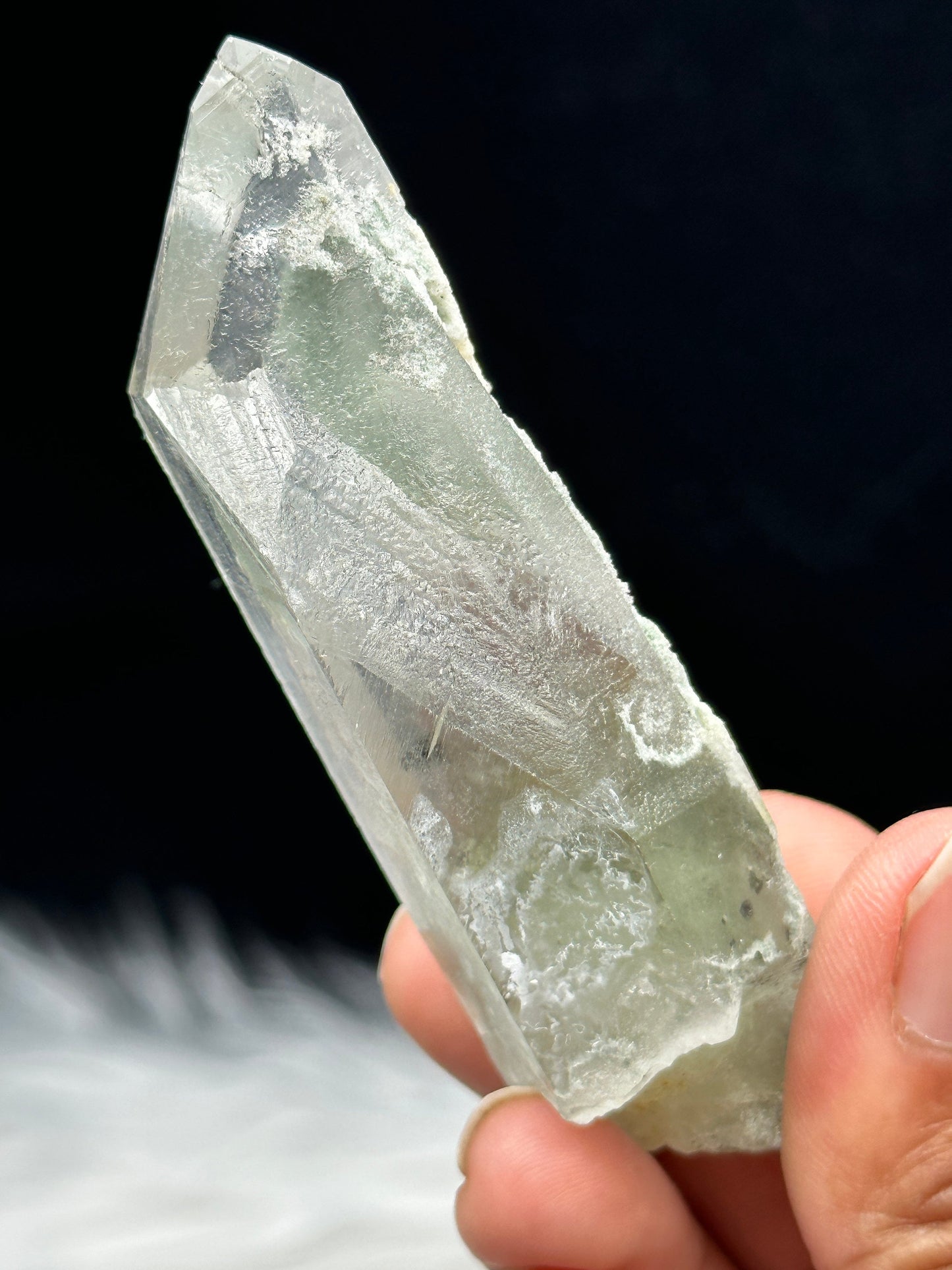 Beautiful Himalayan Chlorite Quartz Crystal Specimen with Chlorite flower inclusion