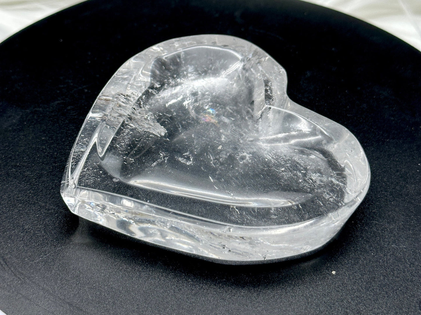 Clear Quartz Crystal Heart Shaped Bowl