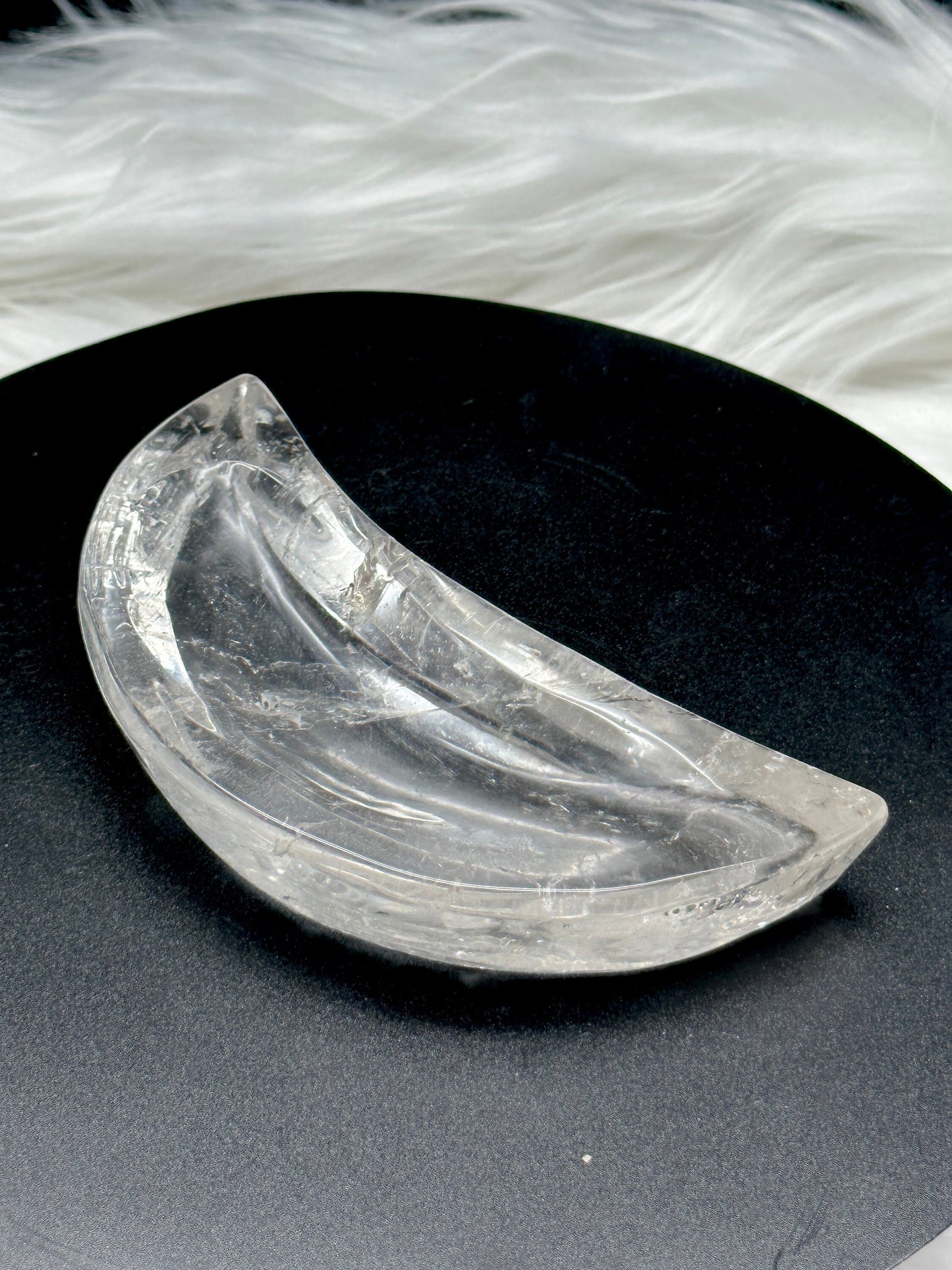 Clear Quartz Crystal Half Moon Bowl