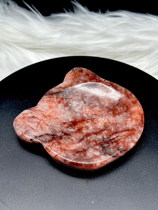 Fire Quartz Crystal Bear Shaped bowl, Home Decor Item