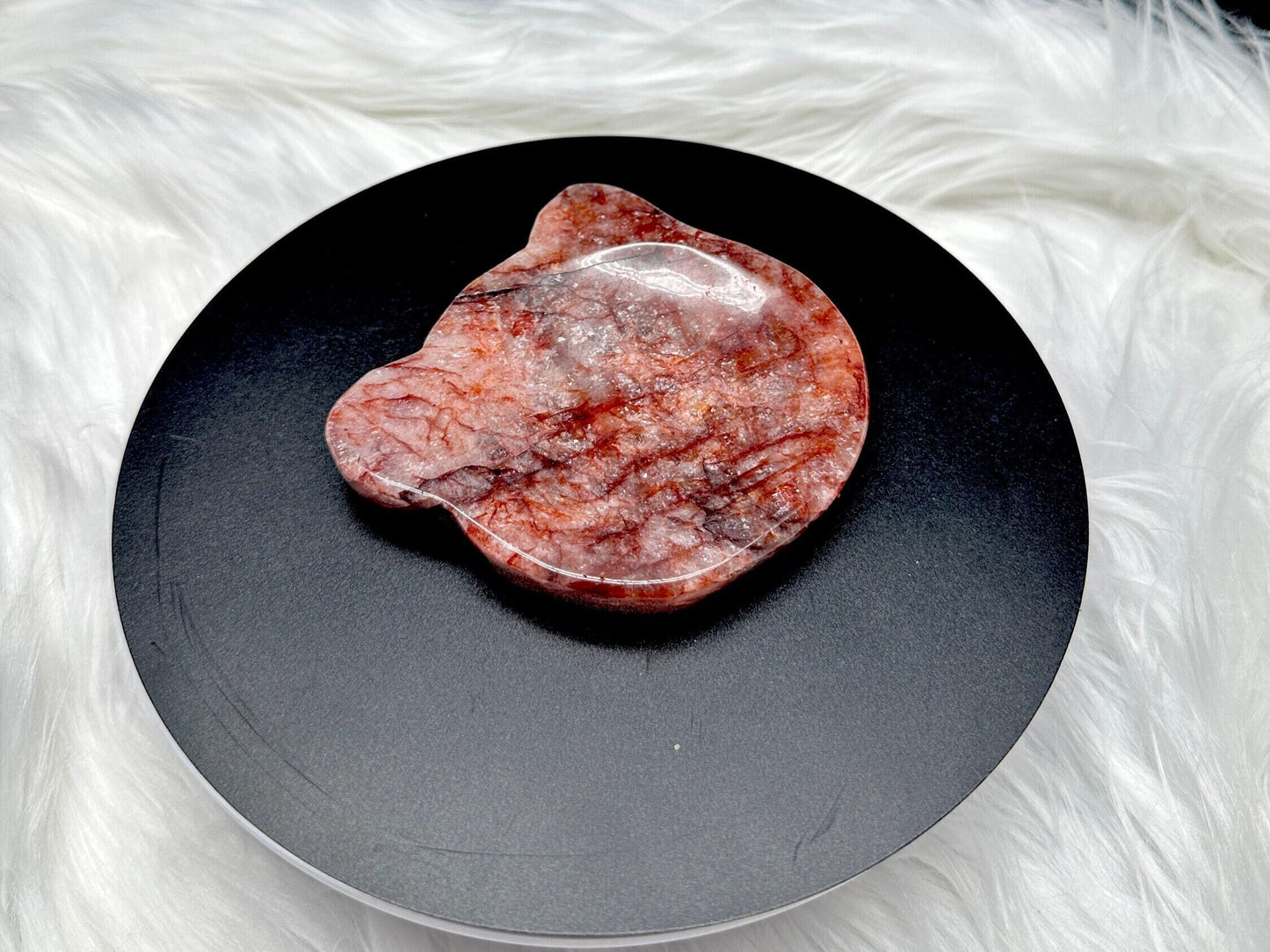 Fire Quartz Crystal Bear Shaped bowl, Home Decor Item