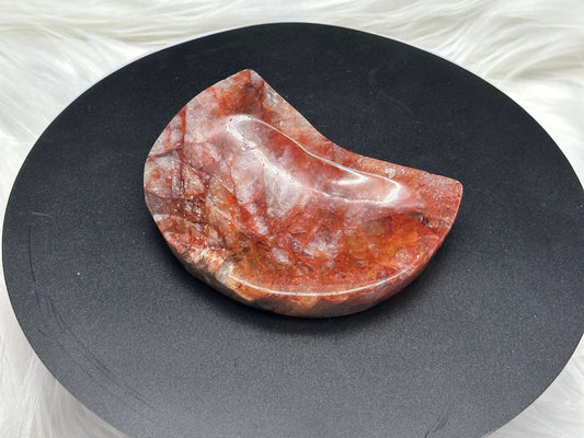 Fire Quartz Crystal Moon Bowl