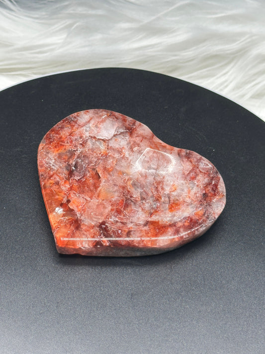 Fire Quartz Crystal Heart Bowl