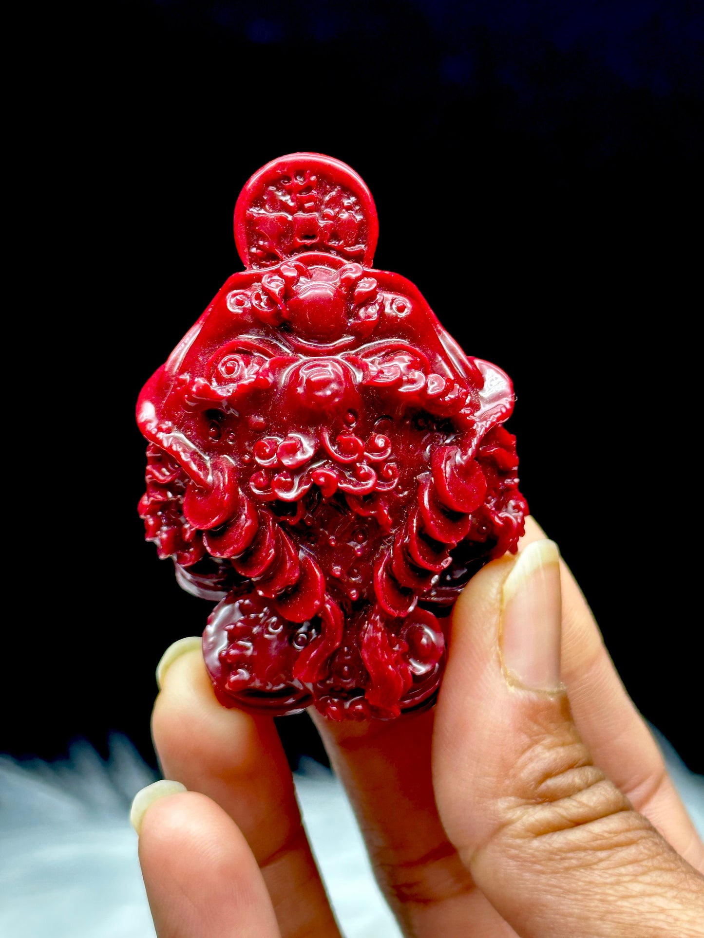 Real Cinnabar Crystal Money Toad Carving, Red Cinnabar Zhu Sha Money Frog