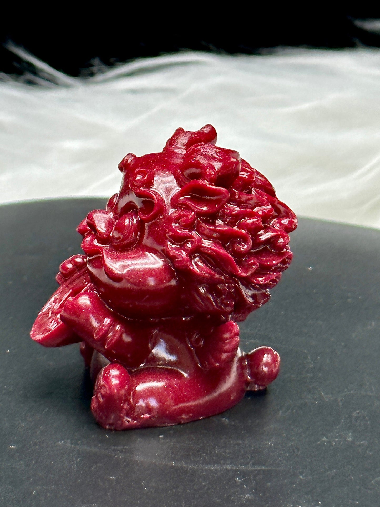 Cinnabar Crystal Fen shui Dragon Carving