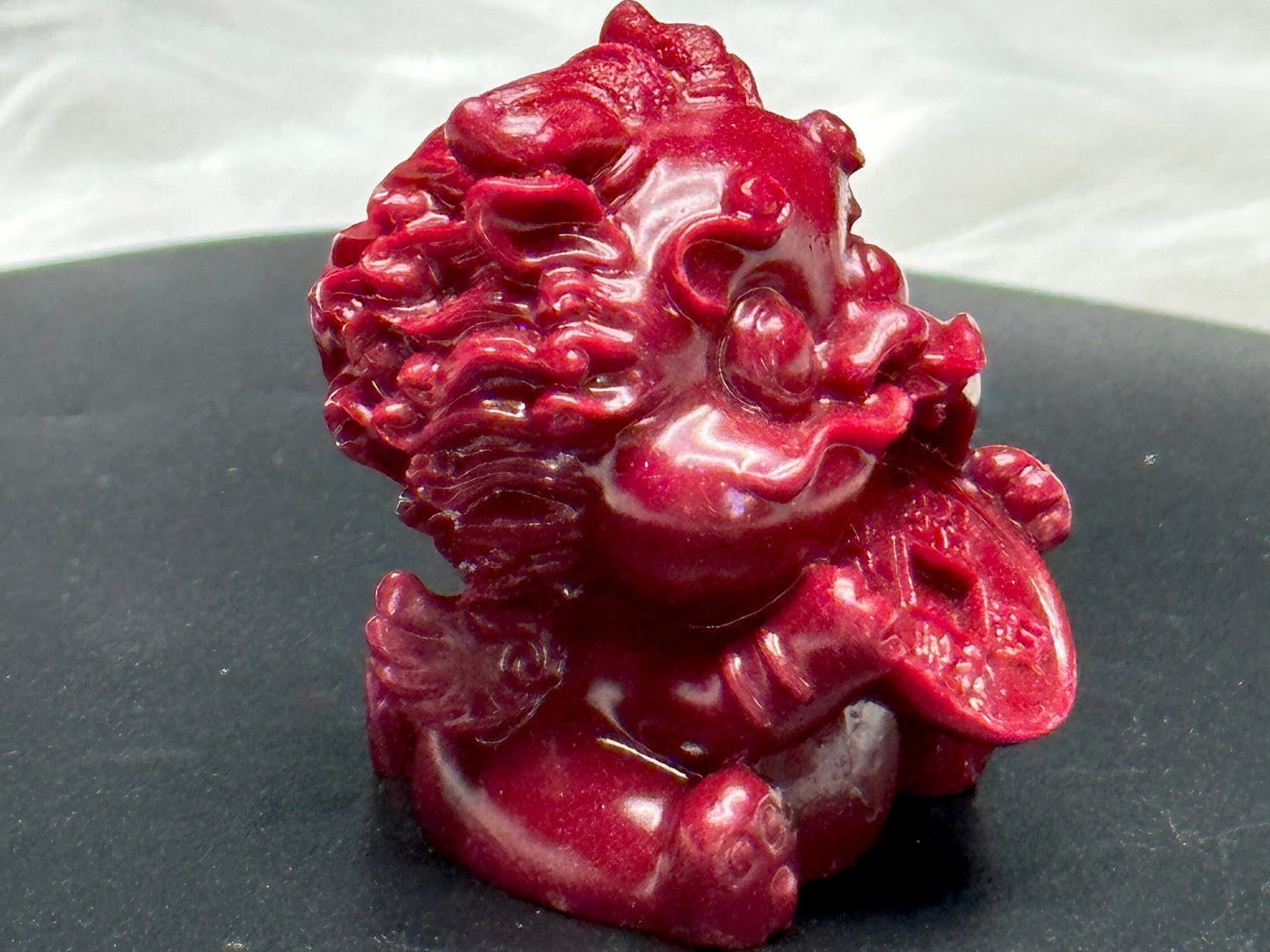 Cinnabar Crystal Fen shui Dragon Carving