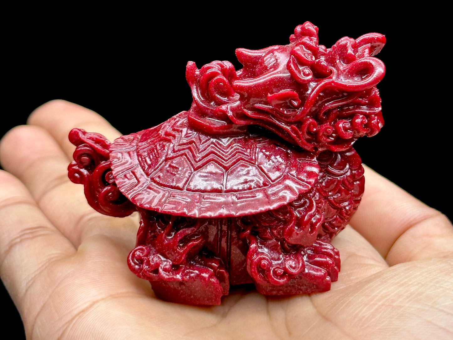 100% Real Cinnabar Crystal Dragon Carving, lucky dragon, fengshui lucky charm