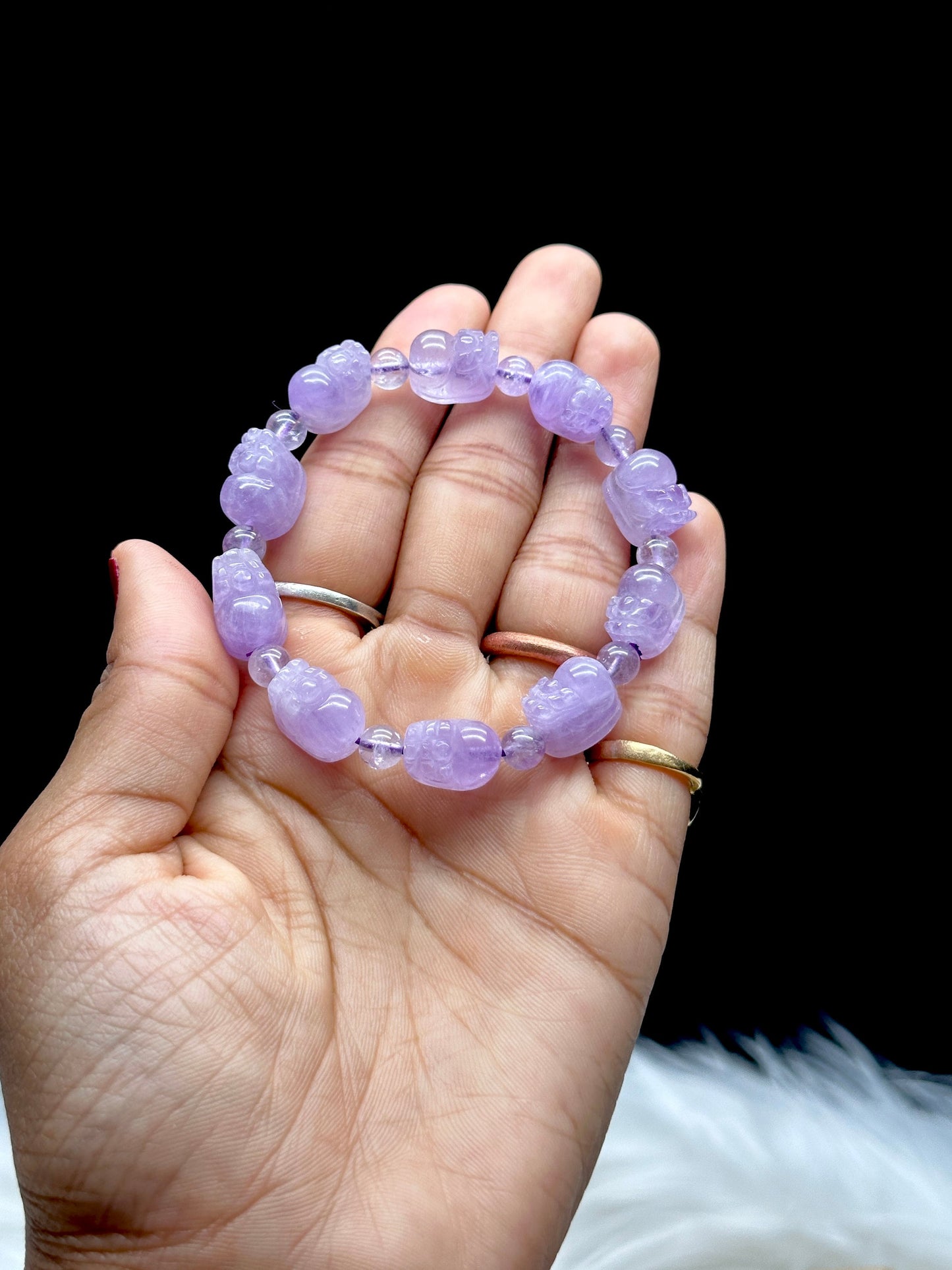 Lavender Amethyst Crystal Pixiu Bracelet