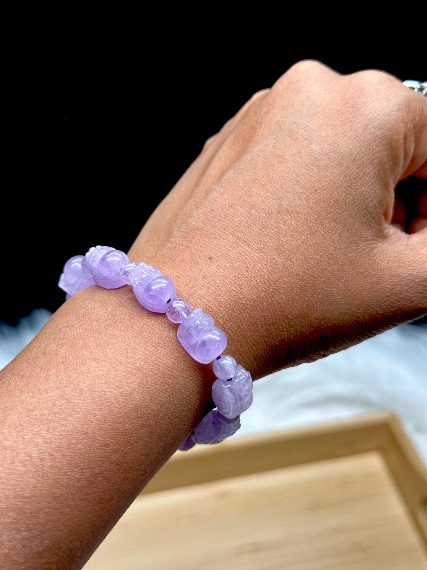 Lavender Amethyst Crystal Pixiu Bracelet