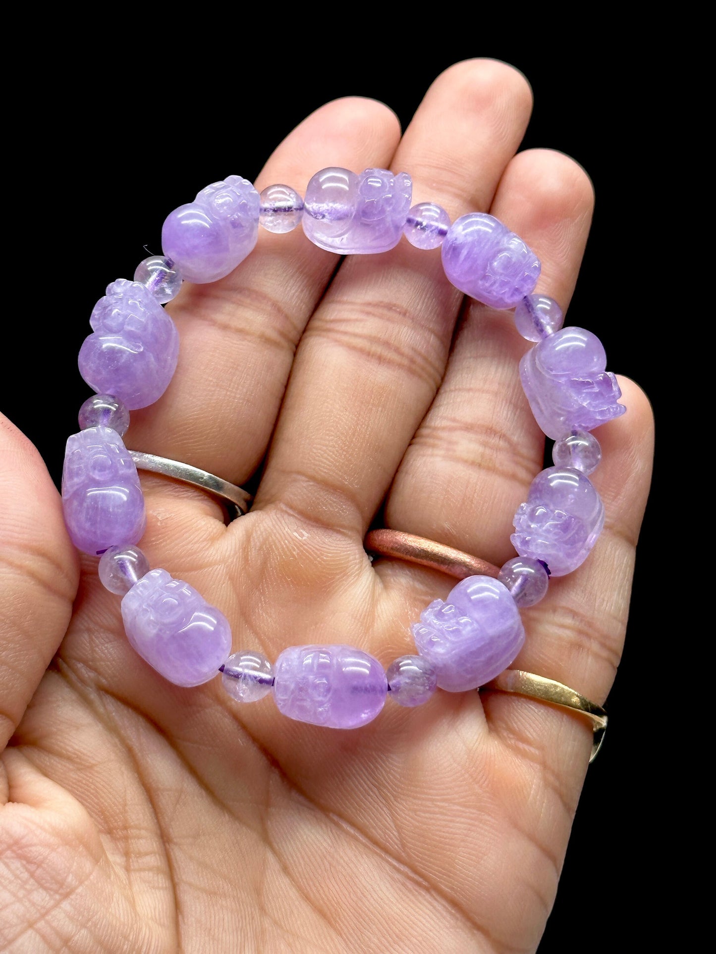 Lavender Amethyst Crystal Pixiu Bracelet