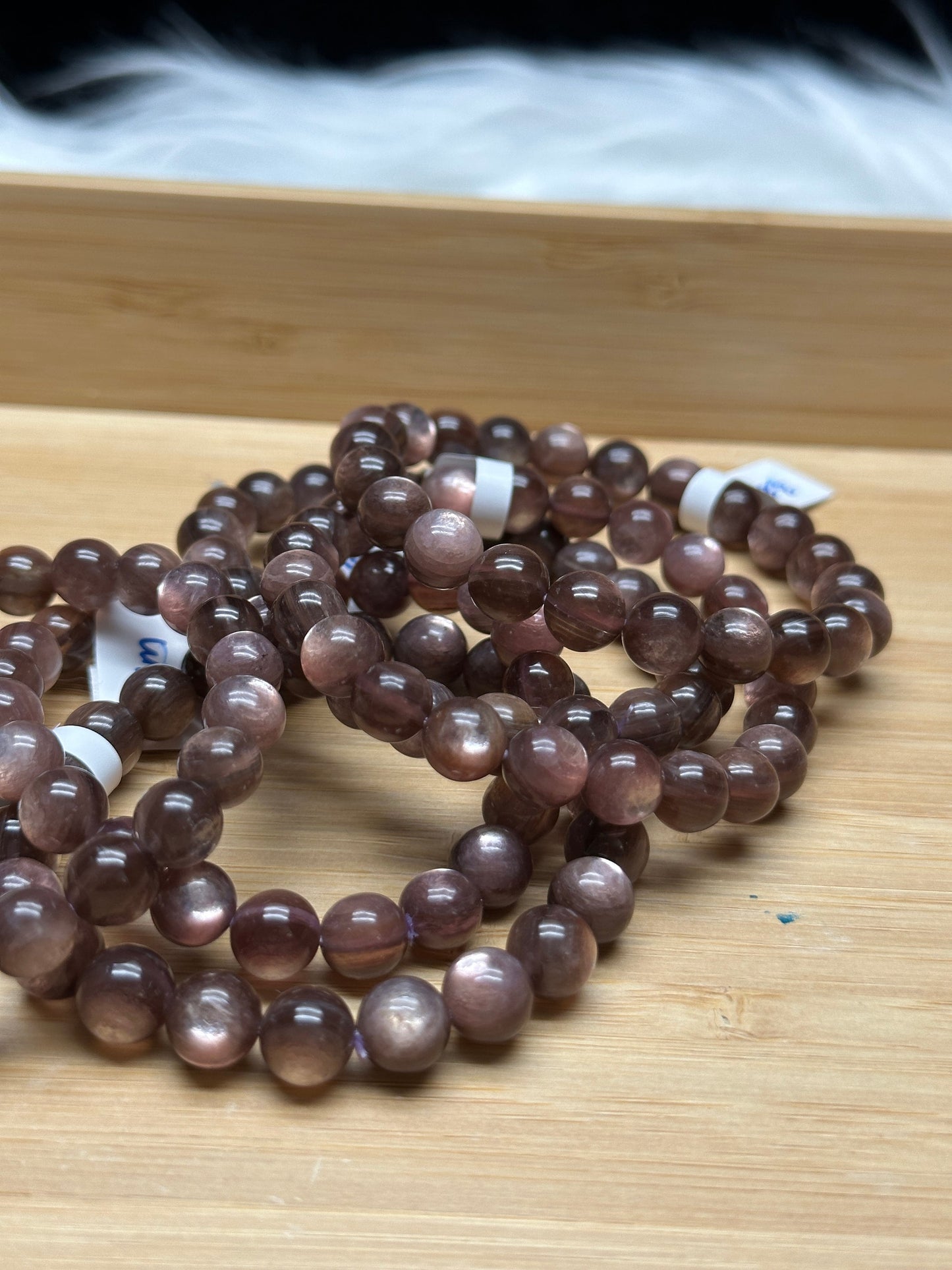 8mm Lepidolite Bracelet - Natural Purple Mica Gemstone Beads