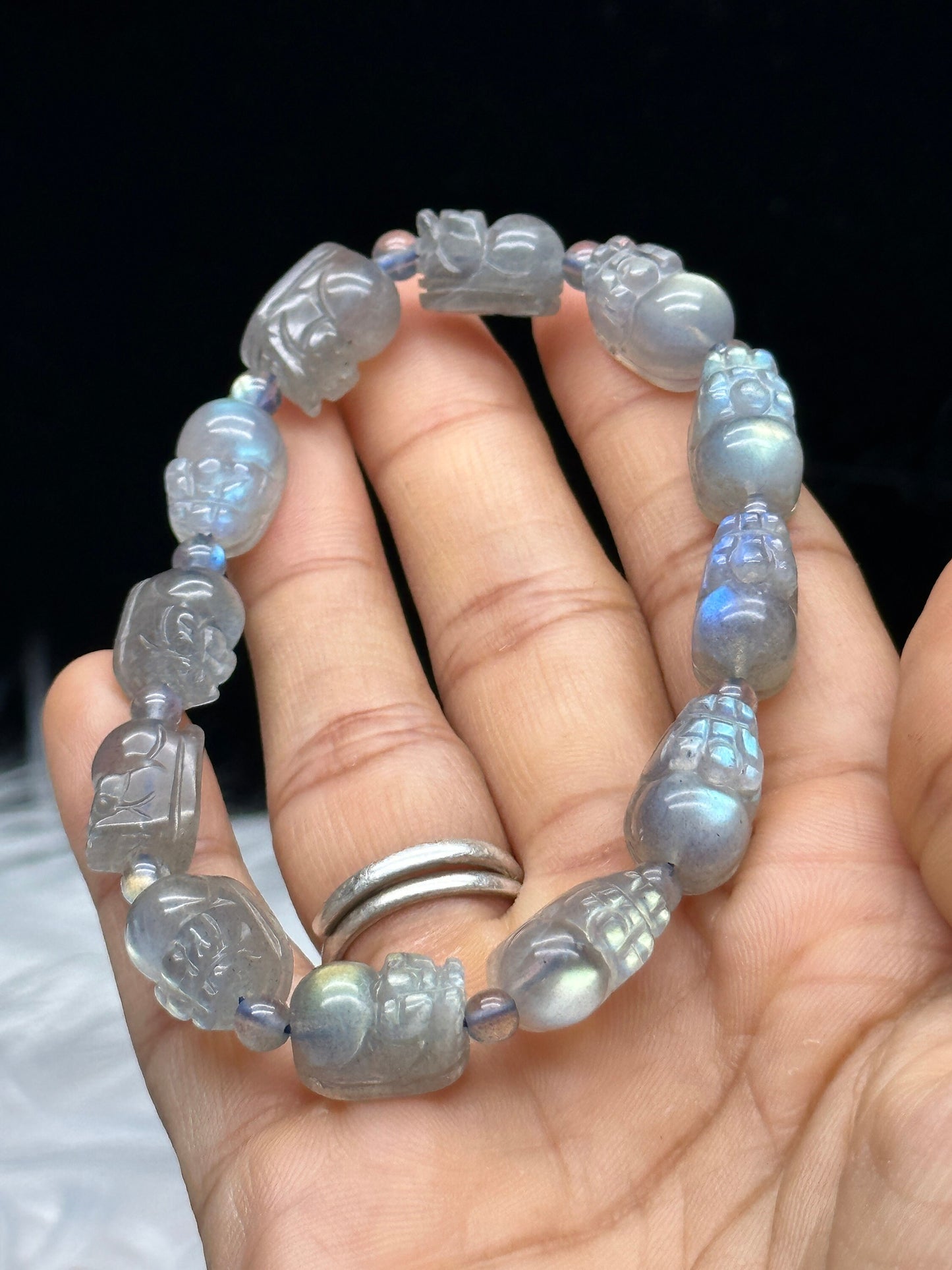 Labradorite Crystal Pixiu Bracelet - Wealth and Protection - Handmade Gemstone Jewelry