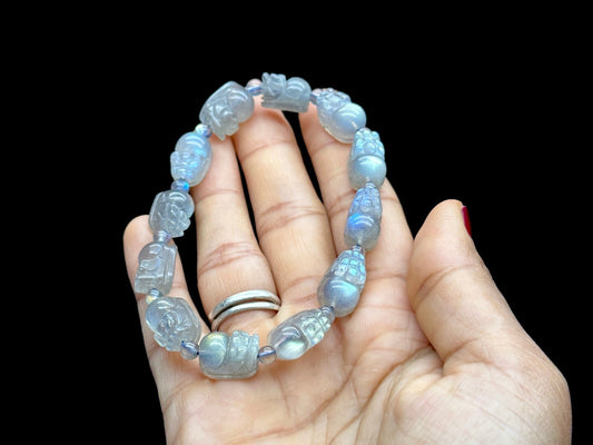 Labradorite Crystal Pixiu Bracelet - Wealth and Protection - Handmade Gemstone Jewelry