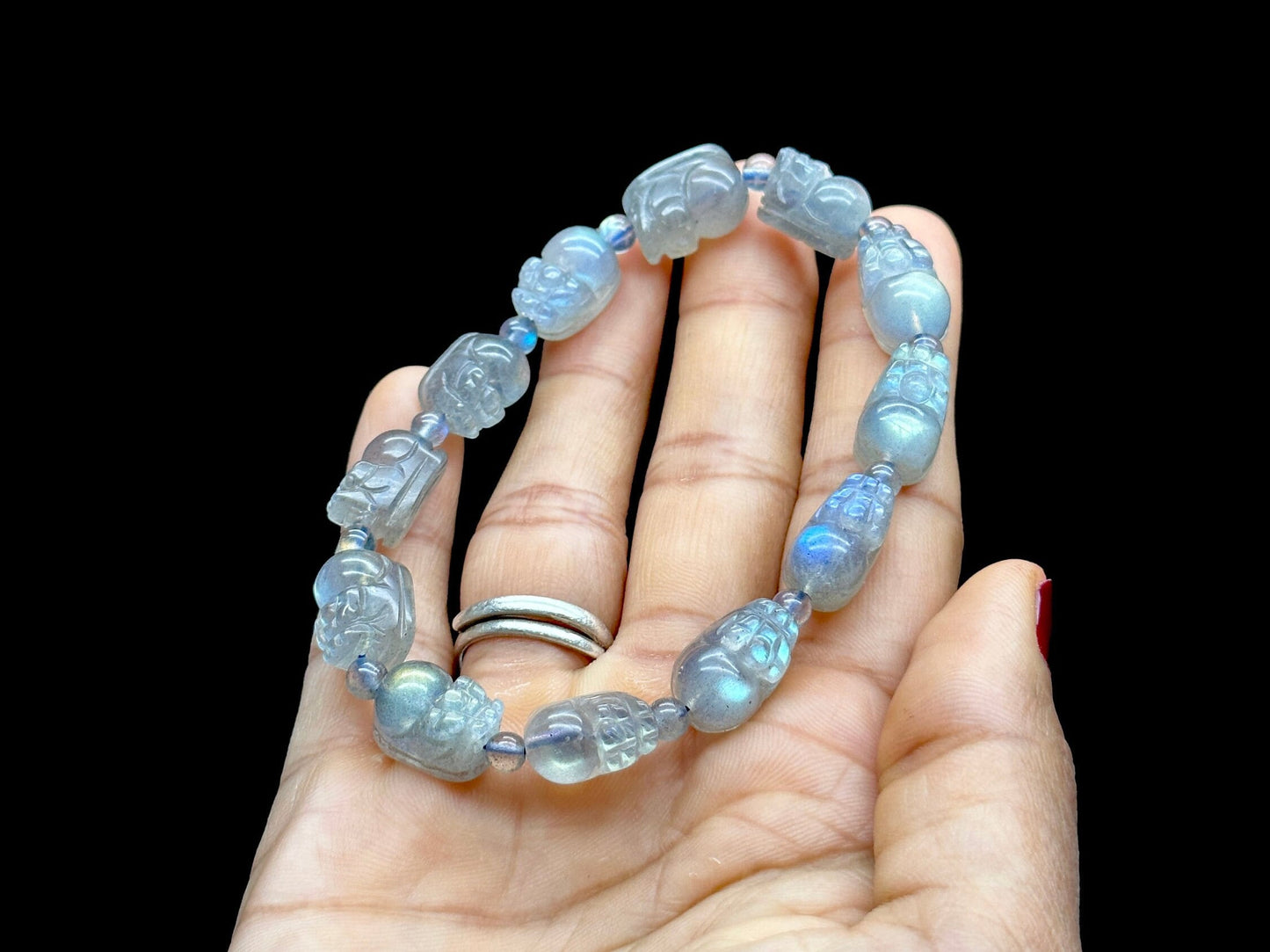 Labradorite Crystal Pixiu Bracelet - Wealth and Protection - Handmade Gemstone Jewelry