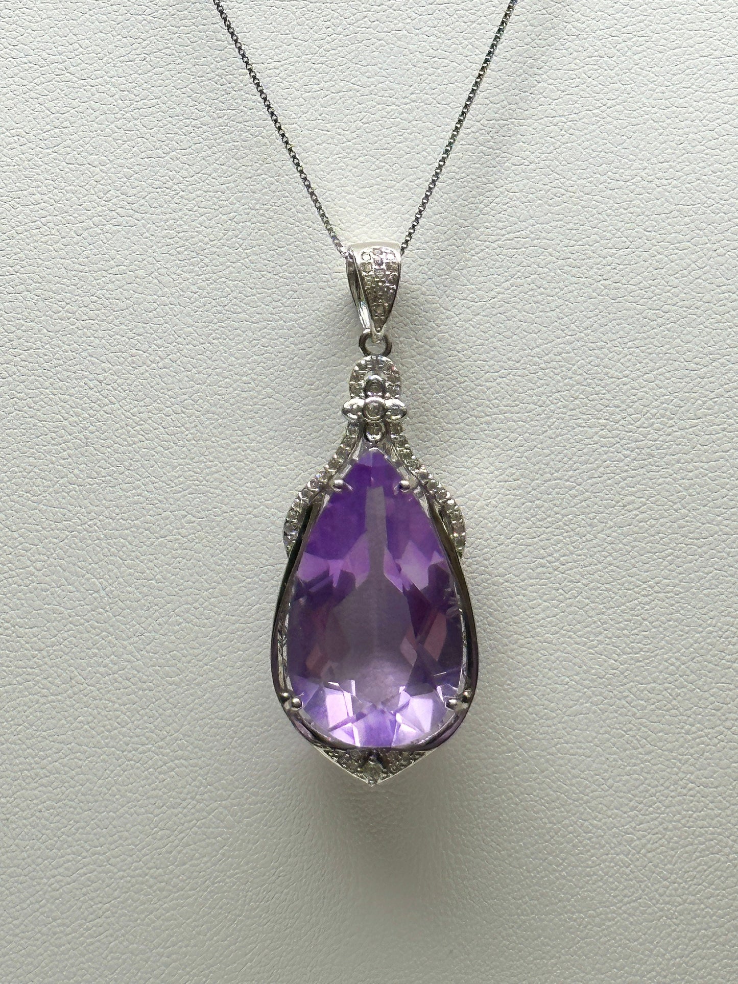 Gemstone Grade Lavender Amethyst Sterling Silver Pendant - Handcrafted Healing Crystal Jewelry