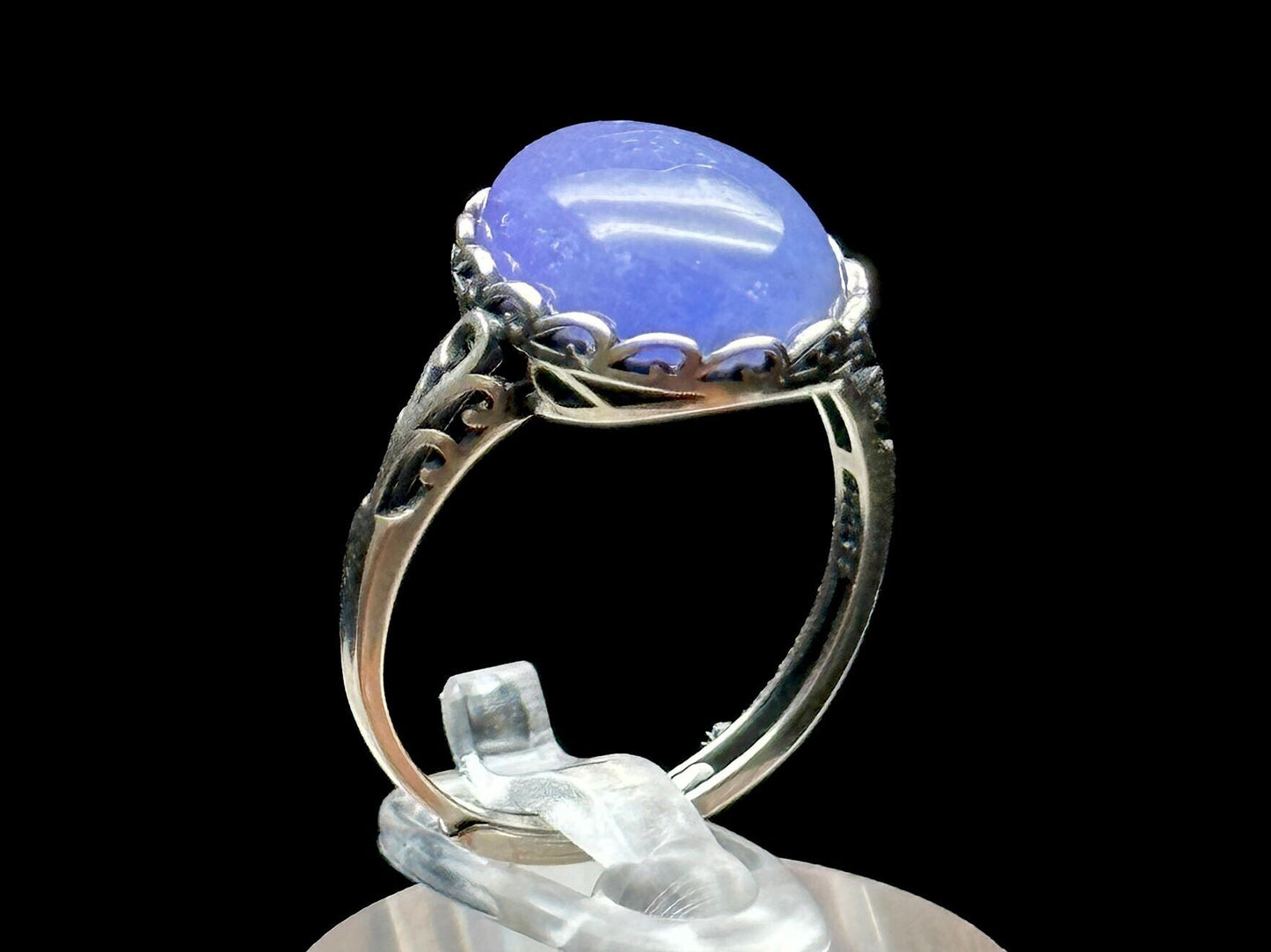 Cute Tanzanite Crystal Ring in Sterling Silver - Adjustable Size - Unique Healing Gemstone Jewelry