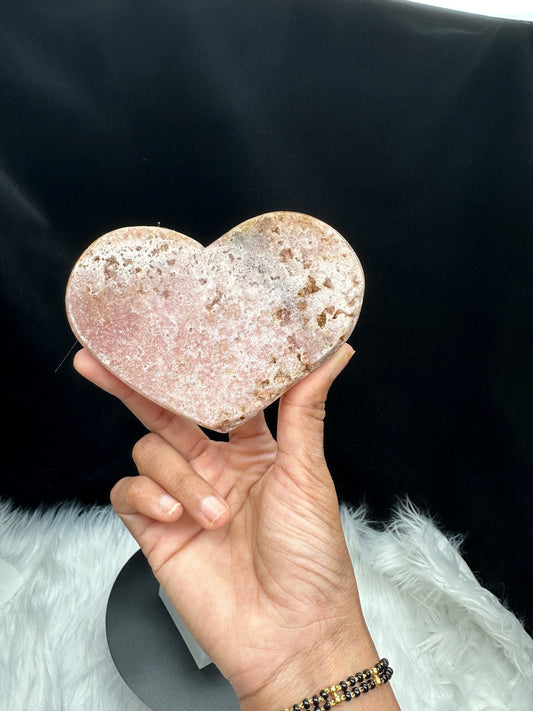 Dark Pink Amethyst Crystal Heart