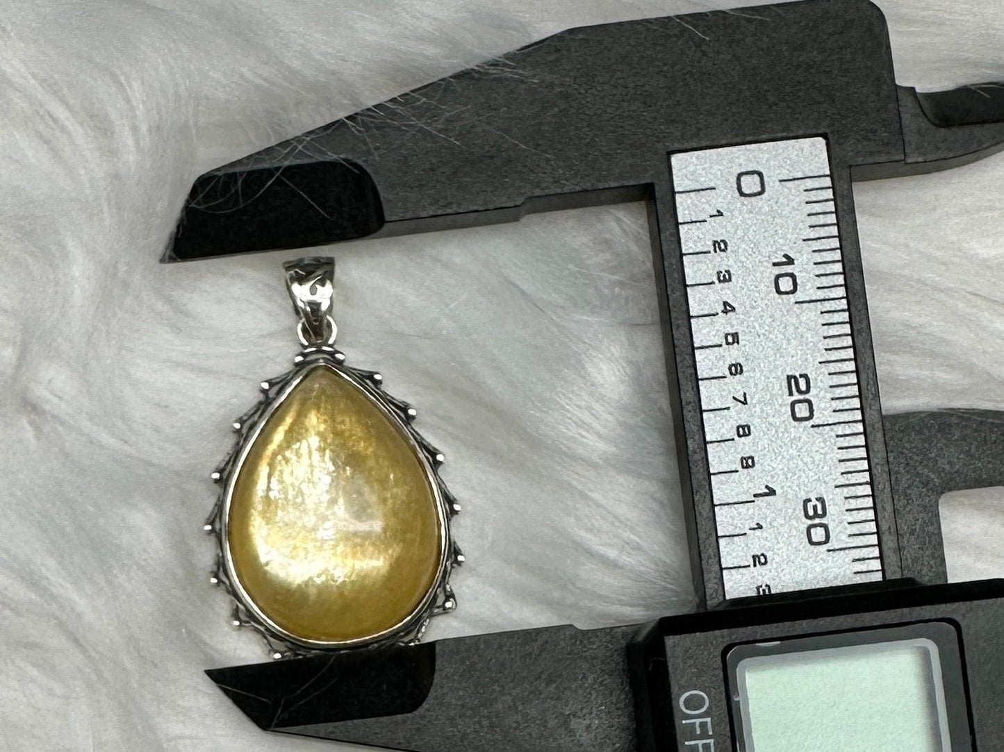 Natural Shining Yellow Mica Crystal Pendant in Sterling Silver - Healing Crystal - Chain Not Included