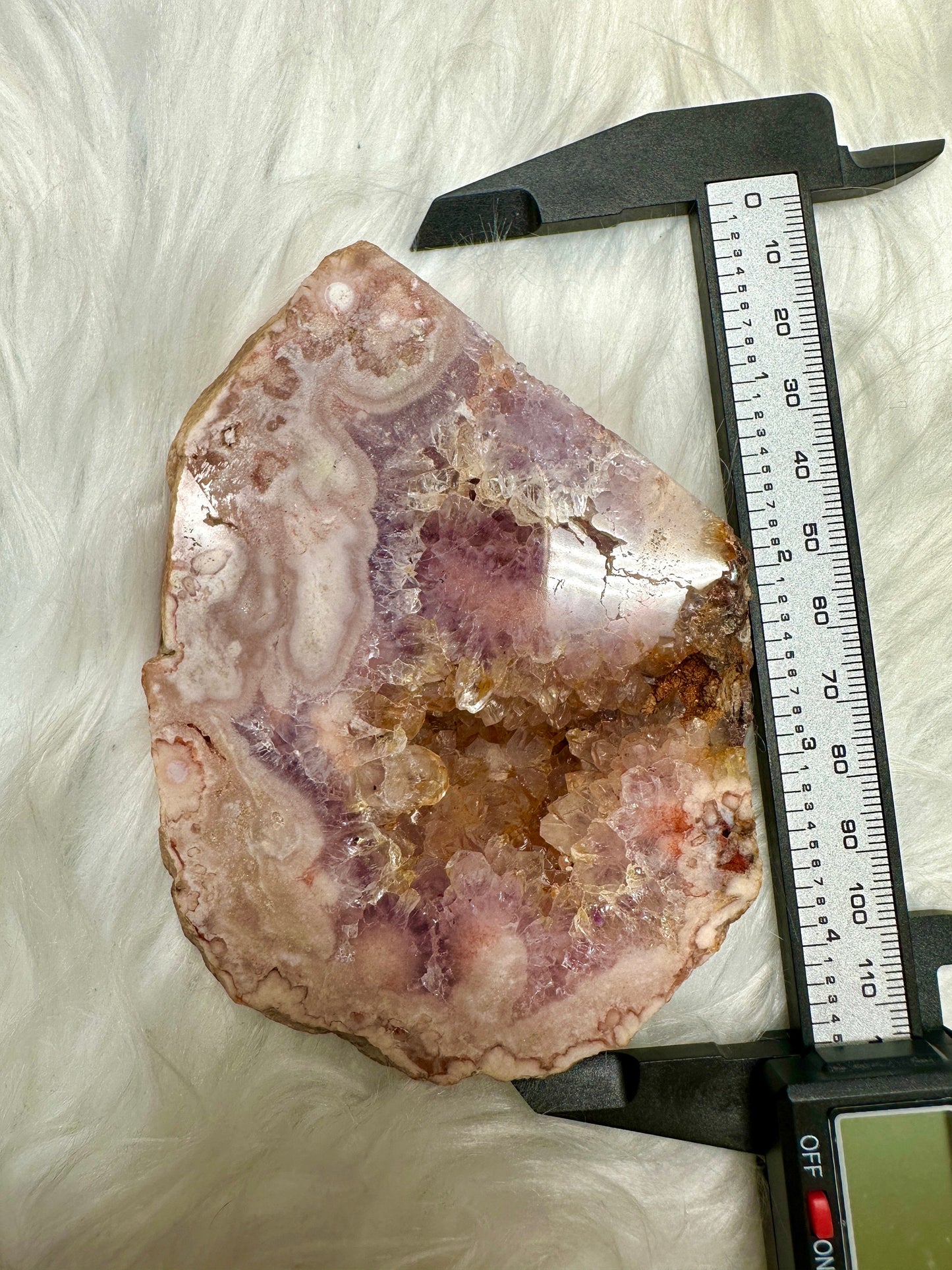 Pink Amethyst Flower Agate Crystal Slab