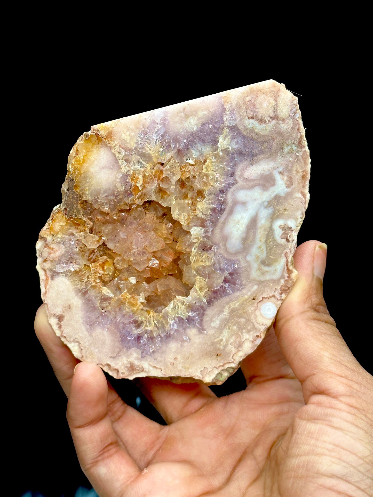 Sparkly Pink Amethyst Flower Agate Crystal  Slab