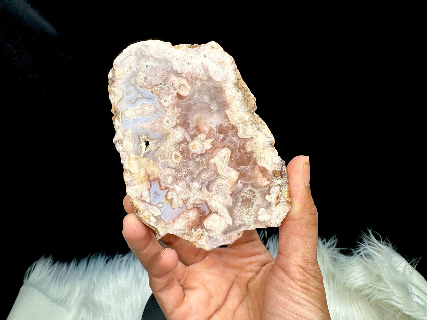 Super cute Flower Agate Crystal slab