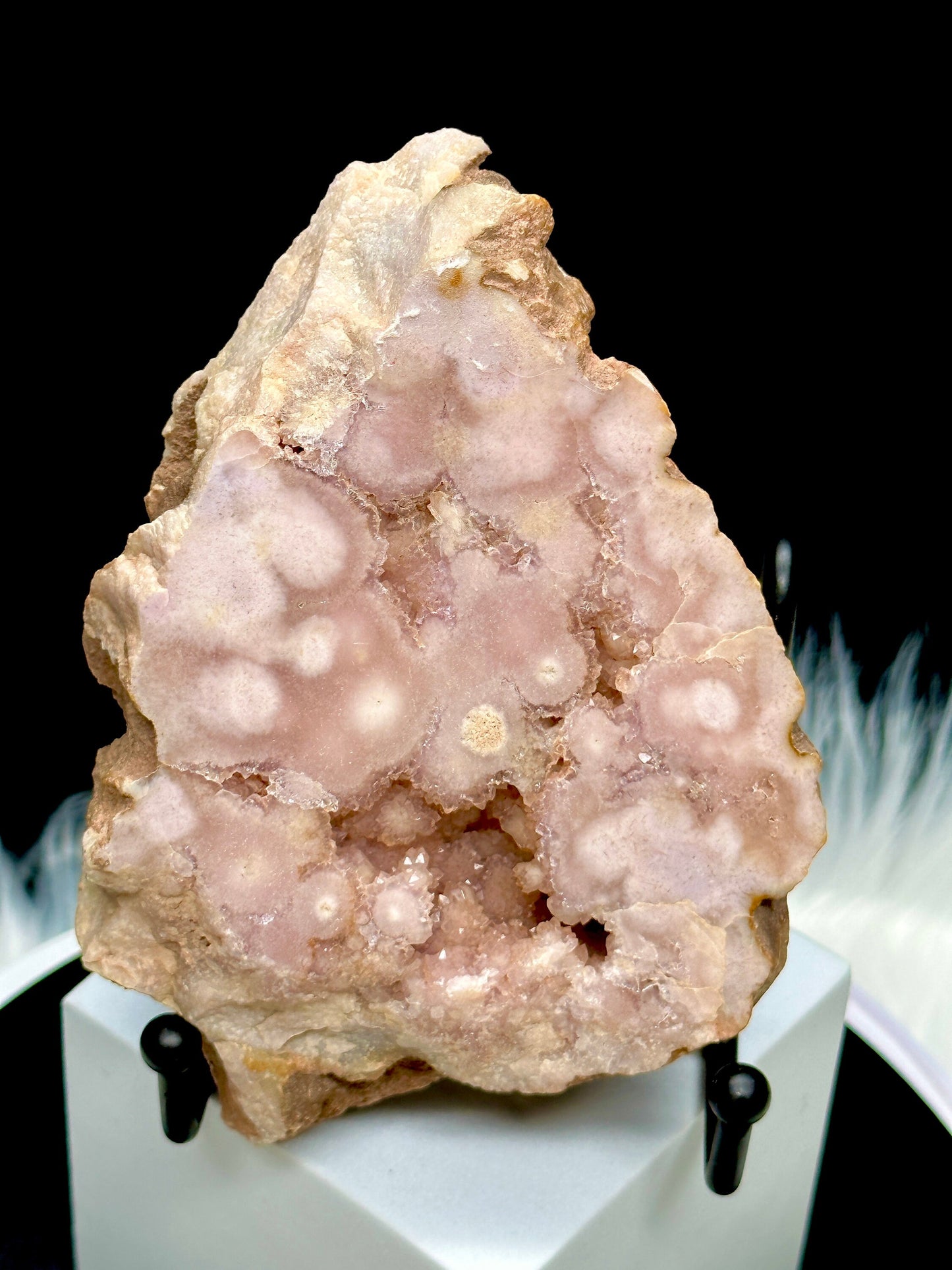 Super Sparkly Pink Amethyst Flower Agate Crystal Slab