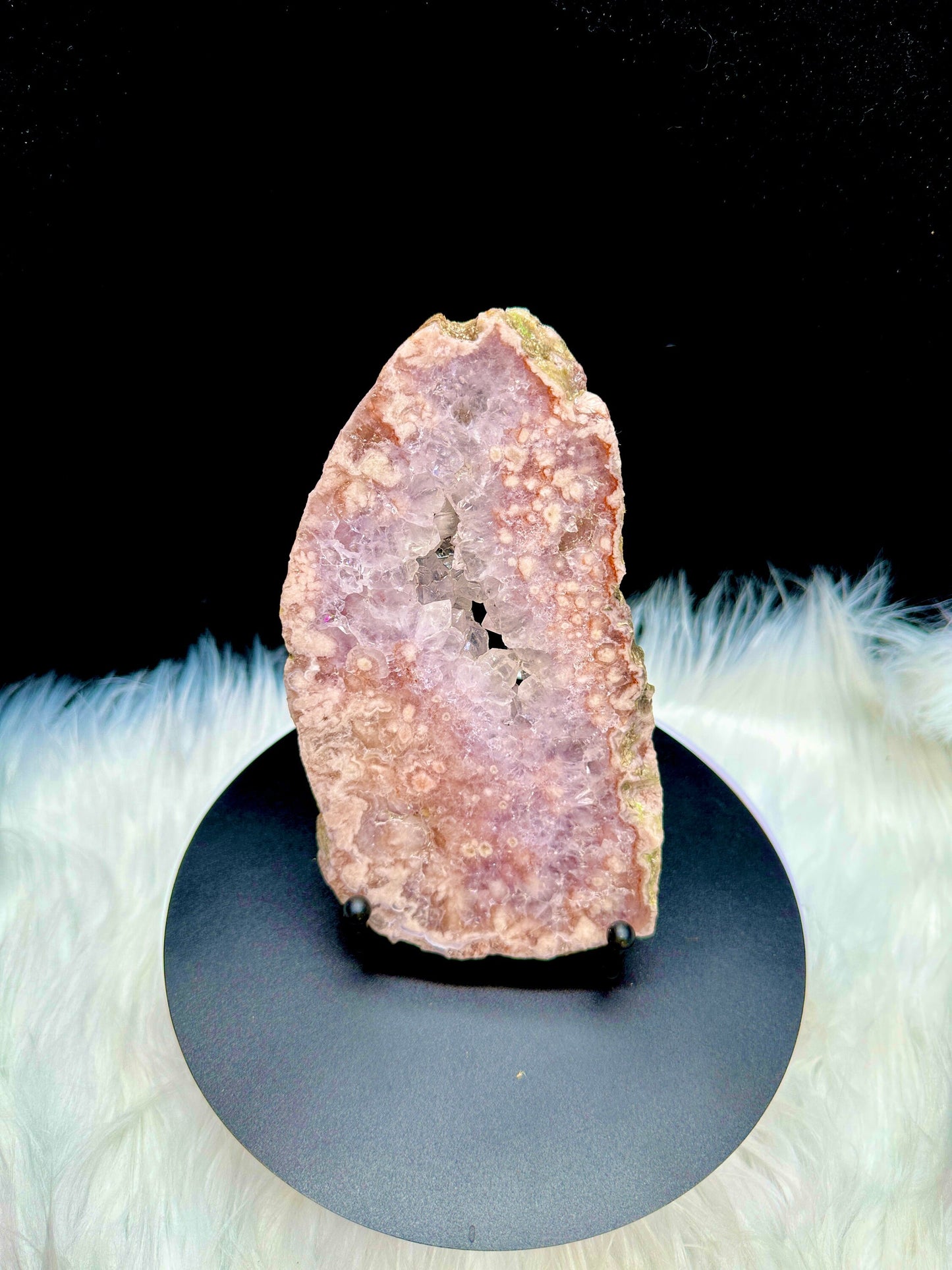 Pink Amethyst Flower Agate Crystal Slab