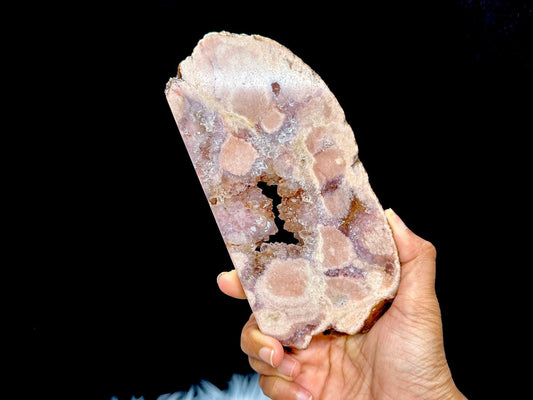 Beautiful druzy Flower Agate Amethyst Crystal Slab