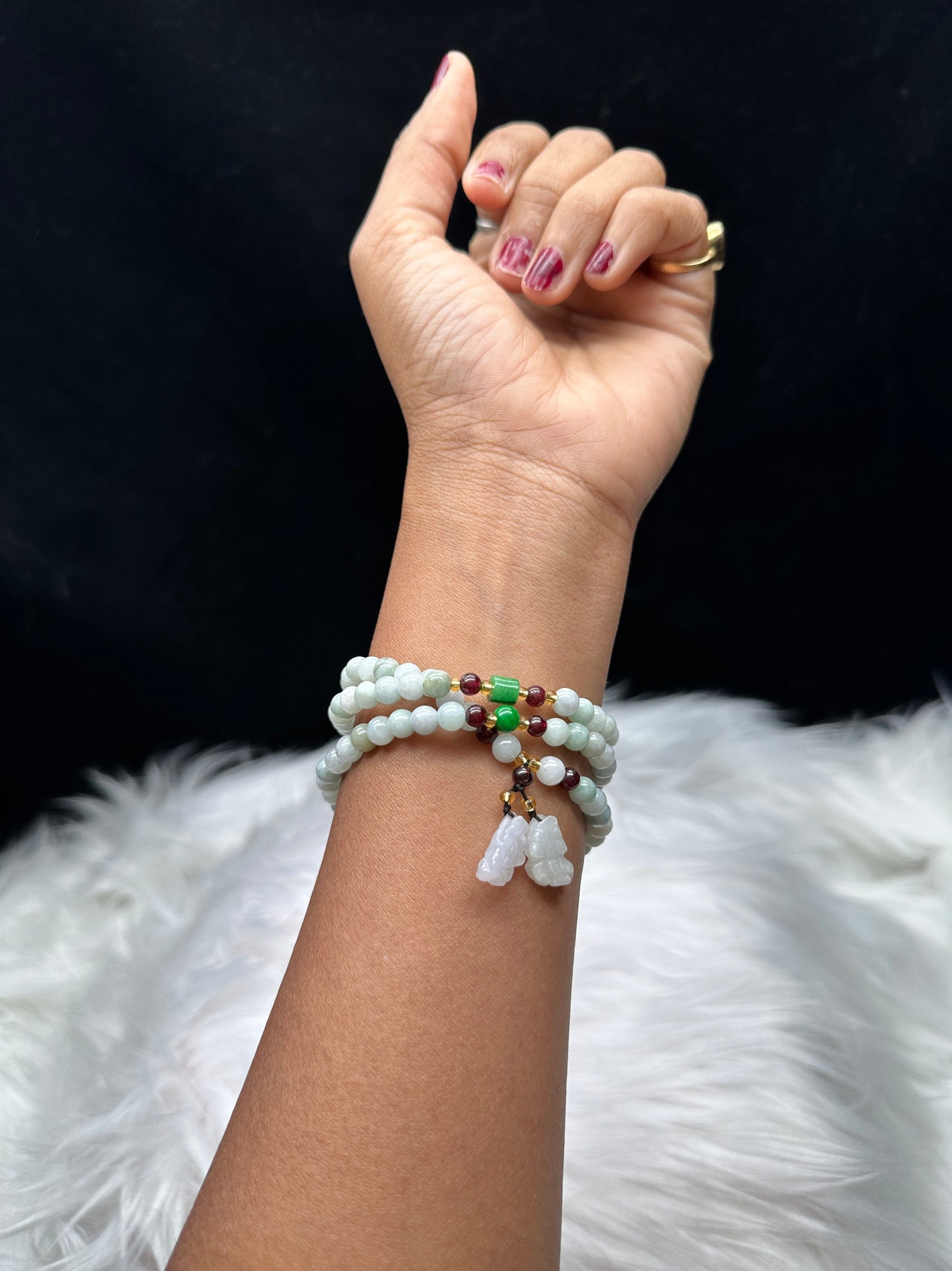 Versatile High-Quality Jade Beaded Necklace/Bracelet - Handcrafted Healing Jewelry - Authentic Crystal Beauty