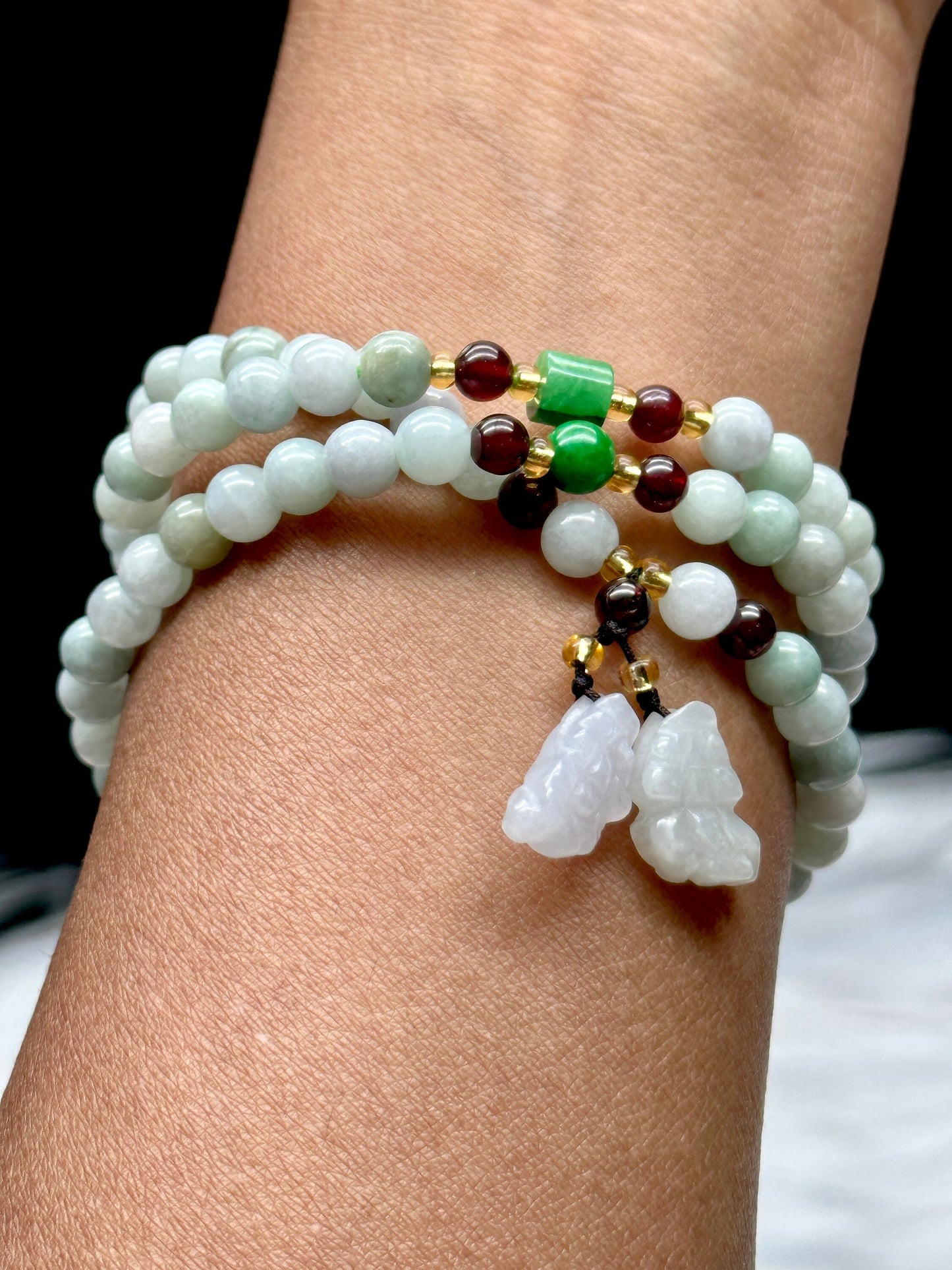 Versatile High-Quality Jade Beaded Necklace/Bracelet - Handcrafted Healing Jewelry - Authentic Crystal Beauty