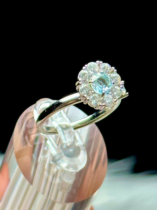 High-Quality Topaz Gemstone Adjustable Size Sterling Silver Ring Handcrafted Healing Crystal Jewelry